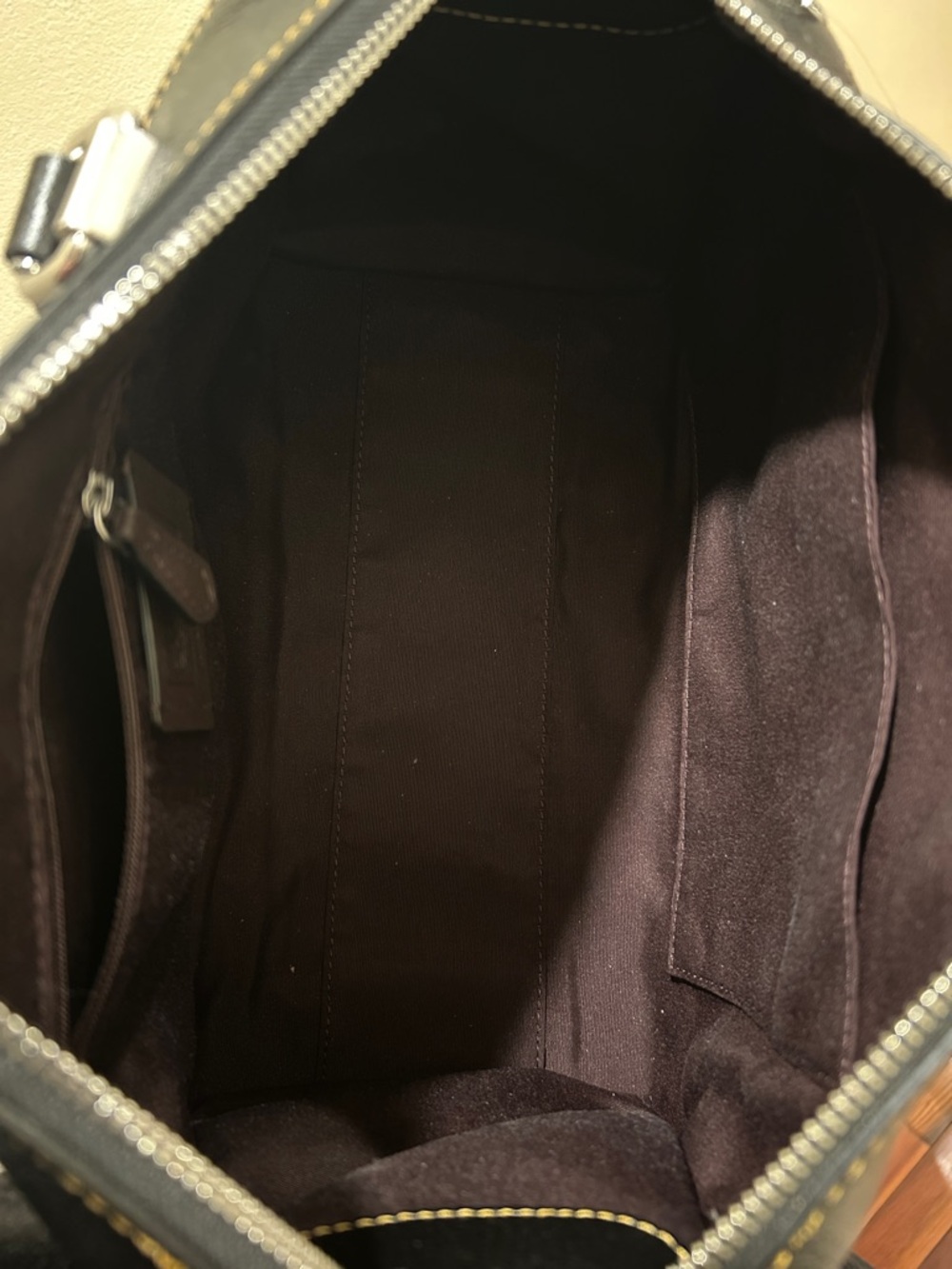Coach Black Pebbled Leather satchel bag with top handles and crossbody strap - Picture 4 of 4